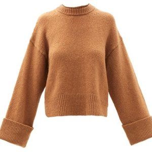 NWT $398 FRAME VIRGIN WOOL SILK CASHMERE BLEND COMFY TEDDY HIGH-LOW CUFF SWEATER